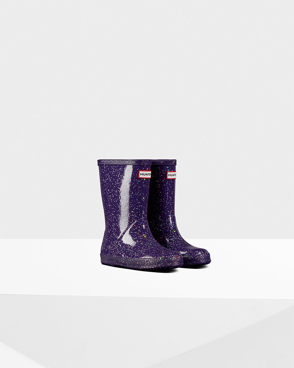 Kids Hunter Original First Giant Glitter - Rain Boots Blue Purple - 8531-YJRHB